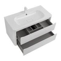 Мебель для ванной комнаты Cezares Relax 100 bianco lucido, раковина Cezares CZR-1000/480-LV-MR-NV