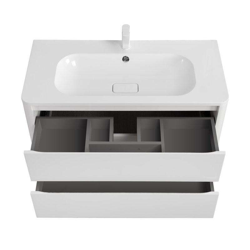 Мебель для ванной комнаты Cezares Relax 100 bianco lucido, раковина Cezares CZR-1000/480-LV-MR-NV