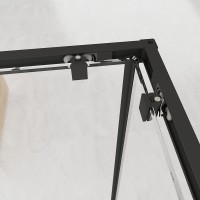 Душевой уголок Veconi Evo 300 B 100х100 см, профиль матовый черный, стекло прозрачное