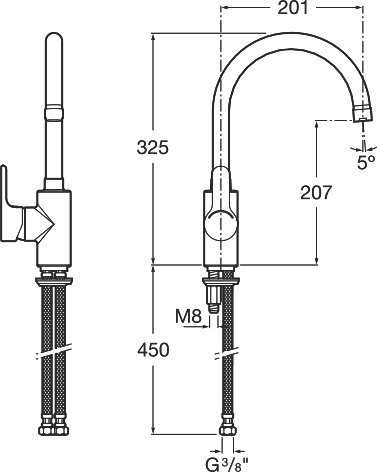 Смеситель для кухни Roca L20 5A8409C0M