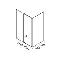 Душевой уголок Aquanet Pleasure Evo AE65-N150-BT 150х90, профиль матовый черный, стекло прозрачное