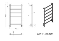 Полотенцесушитель электрический Grota Soffi K RAL9016 EL 53х100, матовый белый
