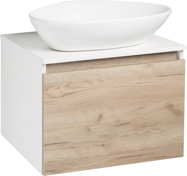 Тумба с раковиной Runo Бари 60 крафтовый дуб, раковина Terzo 60