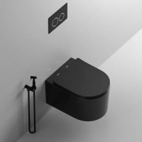 Унитаз подвесной Ceruttispa Tanaro Aria 9238 MB безободковый, с микролифтом, черный матовый