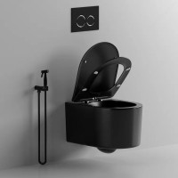 Унитаз подвесной Ceruttispa Tanaro Aria 9238 MB безободковый, с микролифтом, черный матовый