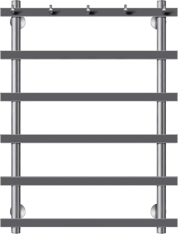 Полотенцесушитель электрический Secado Понтида 1 K, L 80x60 см, подключение слева, графит, лесенка