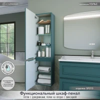 Шкаф-пенал для ванной Caprigo Wales 40 L изумрудно-бирюзовый Шкаф-пенал для ванной Caprigo Wales 40 L изумрудно-бирюзовый