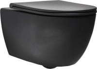 Унитаз подвесной Simas Trevi TR 18 black matt безободковый, с микролифтом, матовый черный