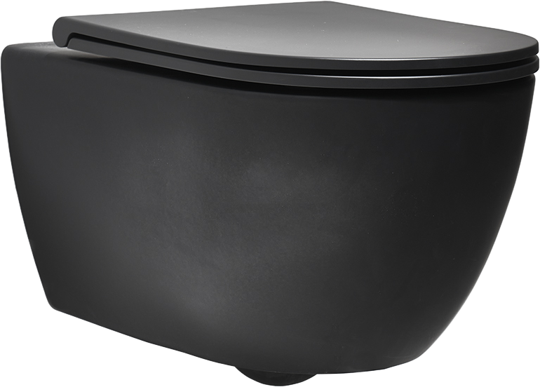 Унитаз подвесной Simas Trevi TR 18 black matt безободковый, с микролифтом, матовый черный
