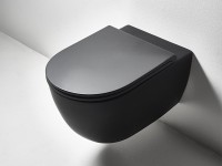 Унитаз подвесной Simas Trevi TR 18 black matt безободковый, с микролифтом, матовый черный