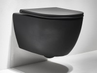 Унитаз подвесной Simas Trevi TR 18 black matt безободковый, с микролифтом, матовый черный