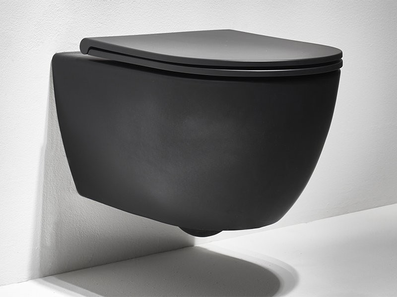 Унитаз подвесной Simas Trevi TR 18 black matt безободковый, с микролифтом, матовый черный