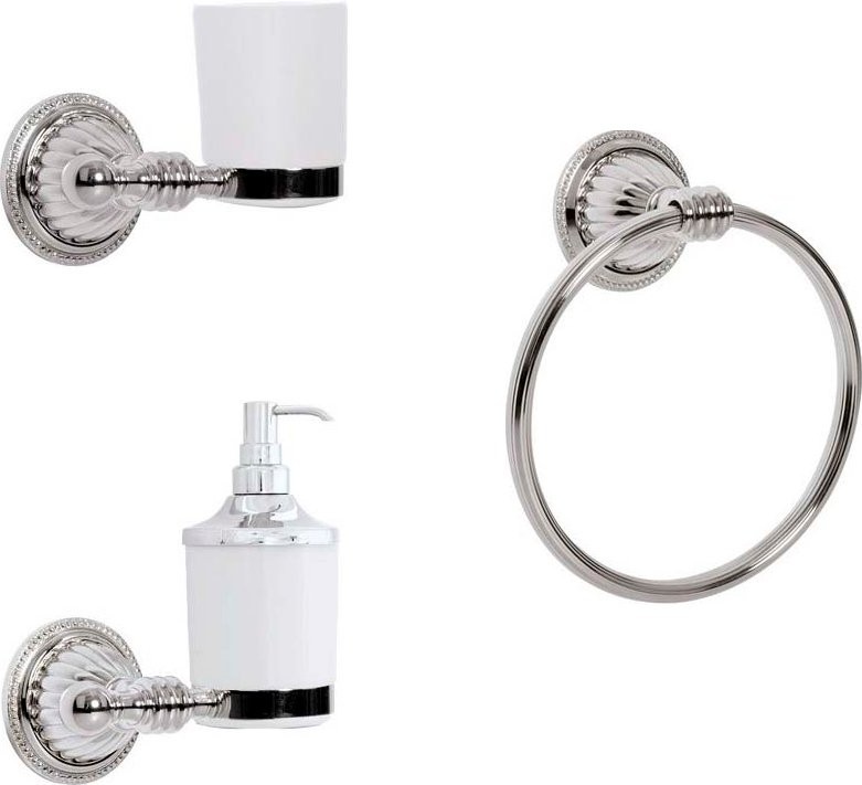 Набор Дозатор Boheme Hermitage Chrome + Стакан + Полотенцедержатель