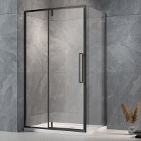 Душевой уголок Veconi Rovigo RV-034B 110х100 см, профиль матовый черный, стекло прозрачное