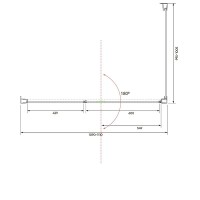 Душевой уголок Veconi Rovigo RV-034B 110х100 см, профиль матовый черный, стекло прозрачное
