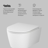 Унитаз подвесной AM.PM Func C8F1700MWSC безободковый, с микролифтом, матовый белый