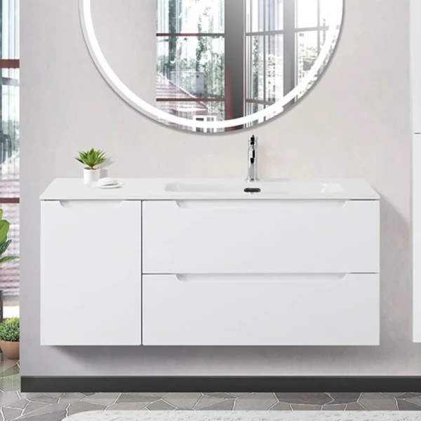 Тумба под раковину BelBagno Etna 120 R 2 ящика, дверца, bianco lucido