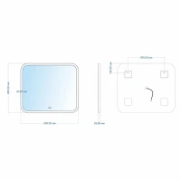 Зеркало MIXLINE "Стив-2" 800*685 (ШВ) сенсорный выключатель, светодиодная подсветка + подогрев Зеркало MIXLINE "Стив-2" 800*685 (ШВ) сенсорный выключатель, светодиодная подсветка + подогрев