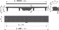 Душевой трап (лоток) AlcaPlast APZ19 APZ19BLACK-850 с решеткой и опорами Душевой трап (лоток) AlcaPlast APZ19 APZ19BLACK-850 с решеткой и опорами