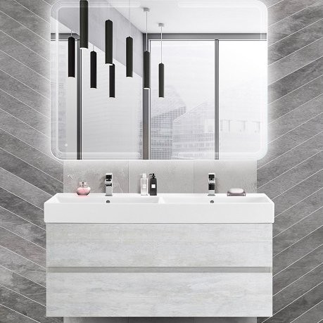 Мебель для ванной комнаты Cezares Molveno 46 120 legno bianco, с раковиной Cezares CZR-MIL-120-2-LVB