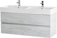 Мебель для ванной комнаты Cezares Molveno 46 120 legno bianco, с раковиной Cezares CZR-MIL-120-2-LVB