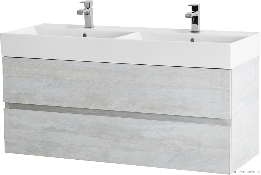 Мебель для ванной комнаты Cezares Molveno 46 120 legno bianco, с раковиной Cezares CZR-MIL-120-2-LVB