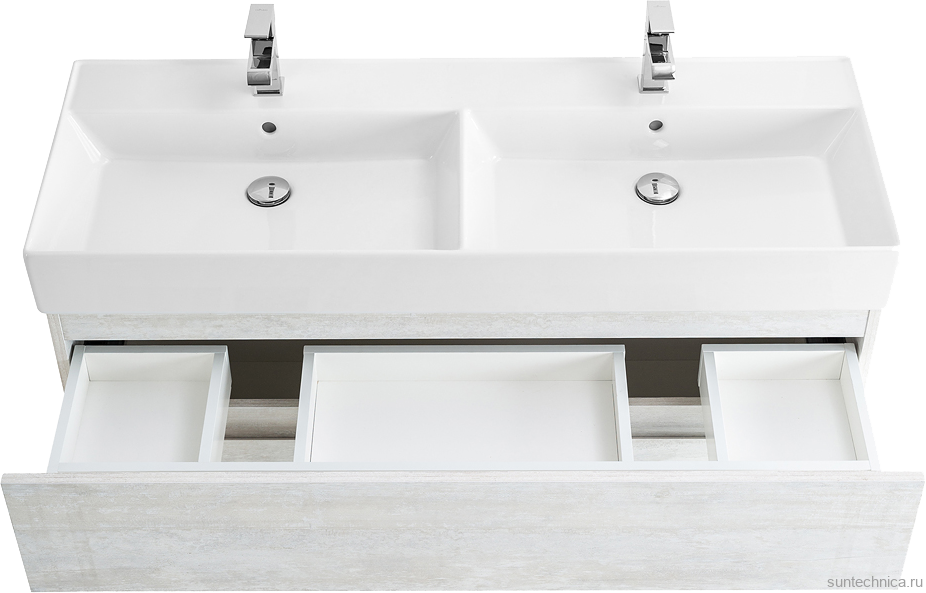 Мебель для ванной комнаты Cezares Molveno 46 120 legno bianco, с раковиной Cezares CZR-MIL-120-2-LVB