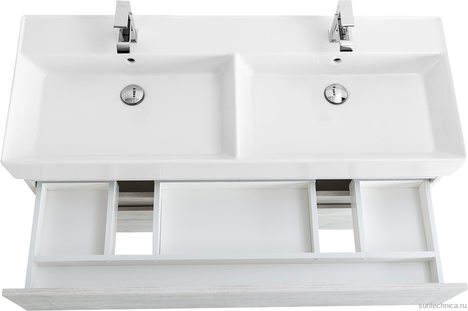Мебель для ванной комнаты Cezares Molveno 46 120 legno bianco, с раковиной Cezares CZR-MIL-120-2-LVB