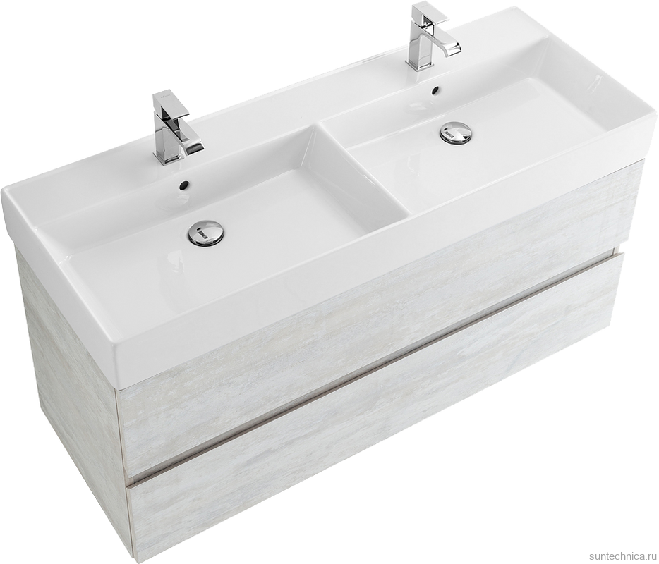 Мебель для ванной комнаты Cezares Molveno 46 120 legno bianco, с раковиной Cezares CZR-MIL-120-2-LVB