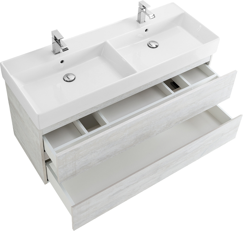 Мебель для ванной комнаты Cezares Molveno 46 120 legno bianco, с раковиной Cezares CZR-MIL-120-2-LVB
