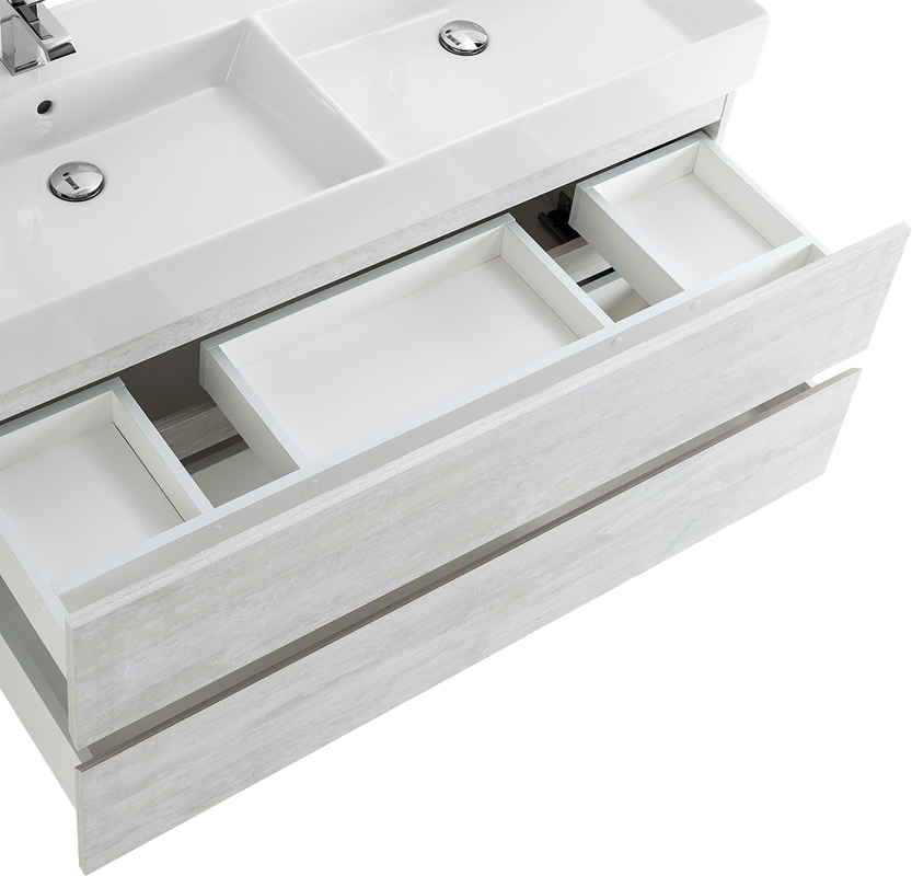 Мебель для ванной комнаты Cezares Molveno 46 120 legno bianco, с раковиной Cezares CZR-MIL-120-2-LVB