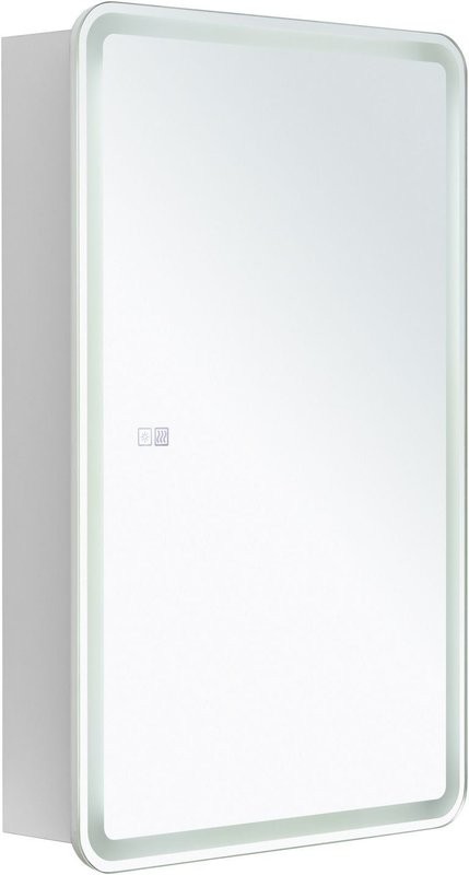 Зеркало-шкаф Aquanet Оптима 50х80 LED с подсветкой, с антизапотевателем, белый