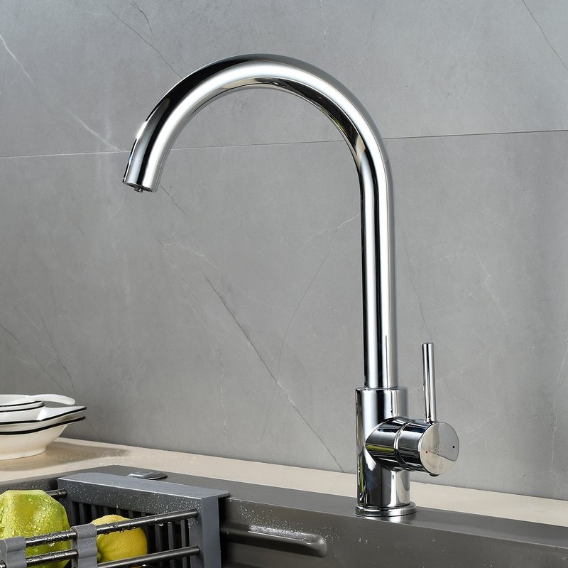 Смеситель одноручный (35мм) для кухни c подключением к фильтру с питьевой водой, хром