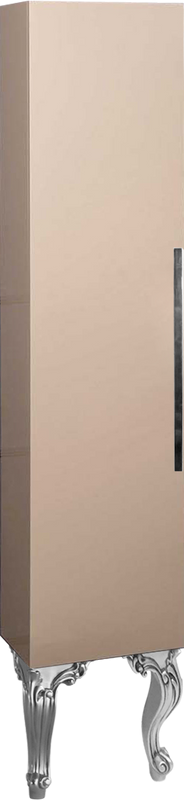 Шкаф пенал для ванной Armadi Art NeoArt капучино с ручкой Luce хром, с ножками