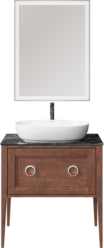 Тумба с раковиной KERAMA MARAZZI Plaza Classic Neo 80 напольная, орех, с раковиной Plaza PLR.wb.60