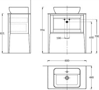 Тумба с раковиной KERAMA MARAZZI Plaza Classic Neo 80 напольная, орех, с раковиной Plaza PLR.wb.60