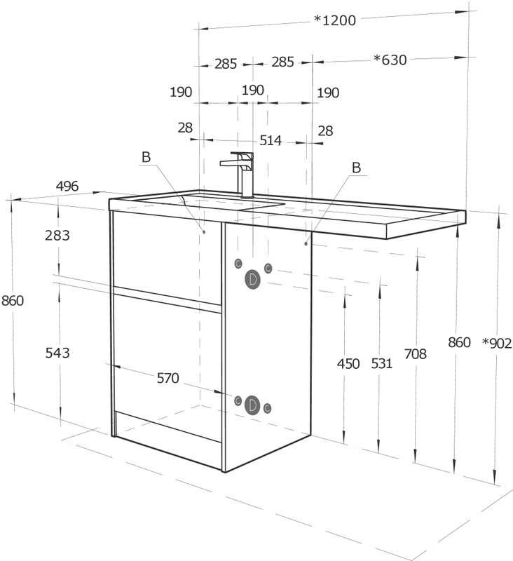Мебель для ванной комнаты AQUATON Лондри 60 L, дуб кантри