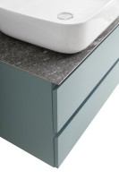 Тумба под раковину со столешницей BelBagno Kraft 70 подвесная, матовая голубая, столешница kep-70-grn