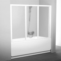 Шторка на ванну Ravak Supernova AVDP3-160 Grape, профиль белый