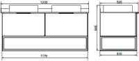 Тумба с раковиной Comforty Порто 120 две раковины