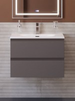 Тумба с раковиной BelBagno Kraft 60 подвесная, матовая темно-серая, раковина bb-8099-60