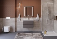Тумба с раковиной BelBagno Kraft 60 подвесная, матовая темно-серая, раковина bb-8099-60