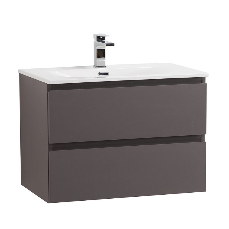 Тумба с раковиной BelBagno Kraft 60 подвесная, матовая темно-серая, раковина bb-8099-60