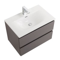 Тумба с раковиной BelBagno Kraft 60 подвесная, матовая темно-серая, раковина bb-8099-60