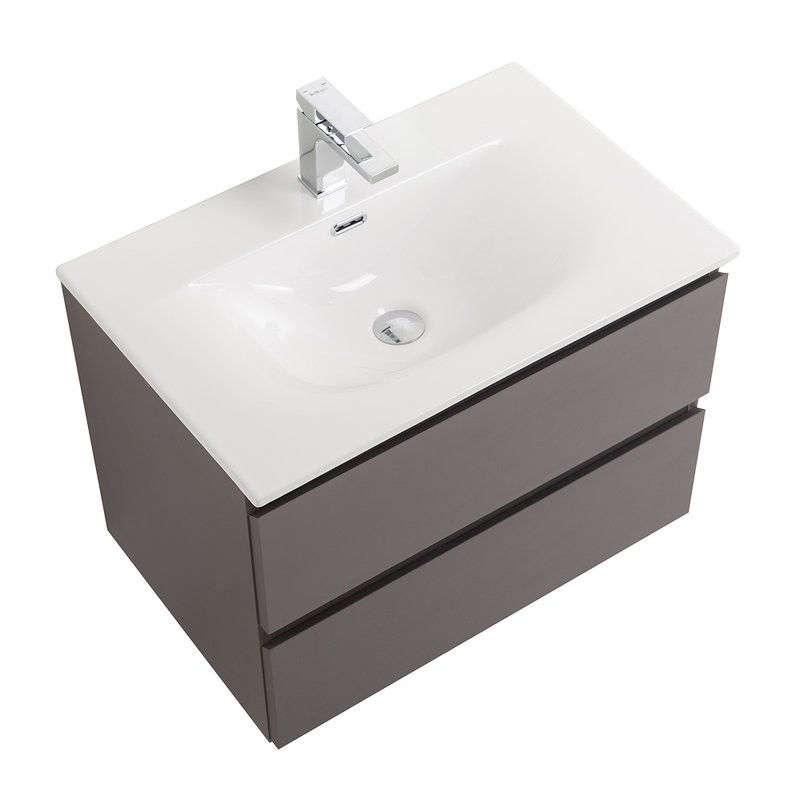 Тумба с раковиной BelBagno Kraft 60 подвесная, матовая темно-серая, раковина bb-8099-60