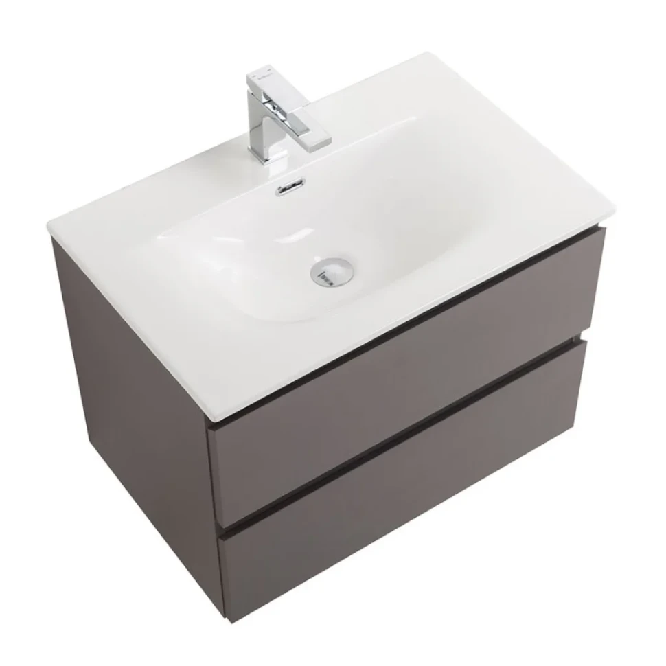 Тумба с раковиной BelBagno Kraft 60 подвесная, матовая темно-серая, раковина bb-8099-60