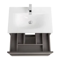 Тумба с раковиной BelBagno Kraft 60 подвесная, матовая темно-серая, раковина bb-8099-60