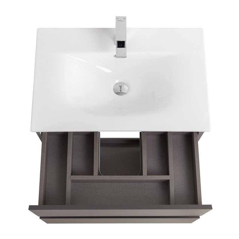 Тумба с раковиной BelBagno Kraft 60 подвесная, матовая темно-серая, раковина bb-8099-60