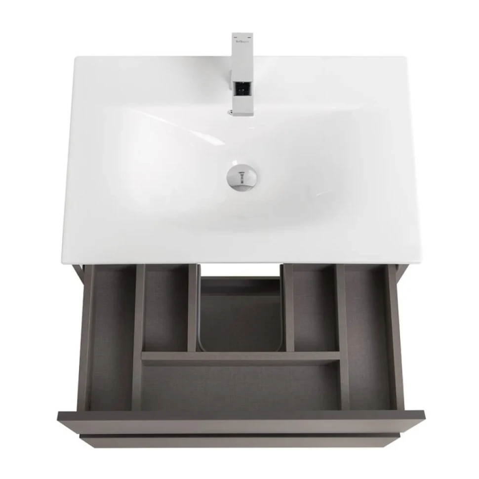 Тумба с раковиной BelBagno Kraft 60 подвесная, матовая темно-серая, раковина bb-8099-60