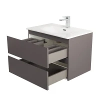 Тумба с раковиной BelBagno Kraft 60 подвесная, матовая темно-серая, раковина bb-8099-60